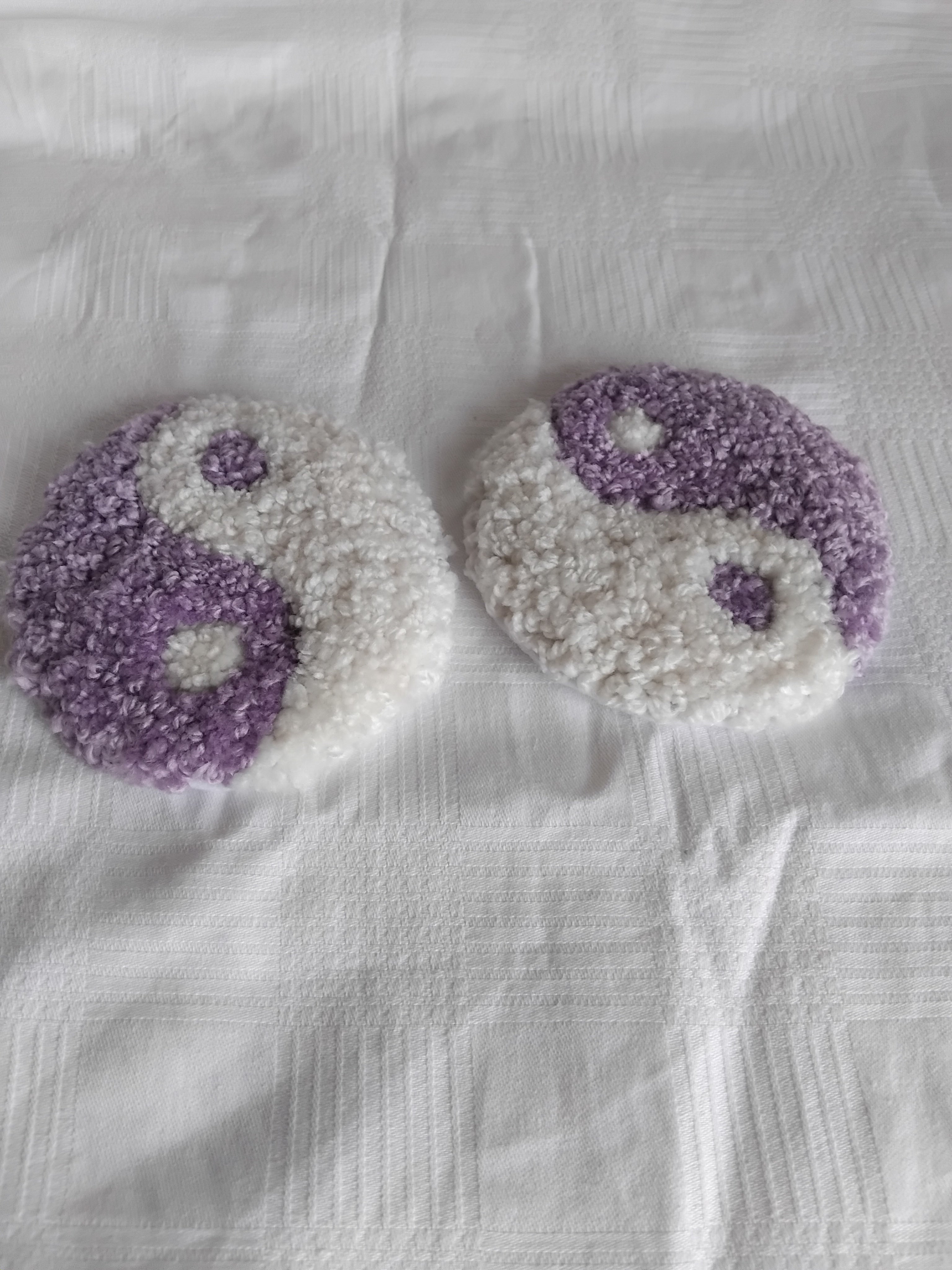 ying yang print coasters