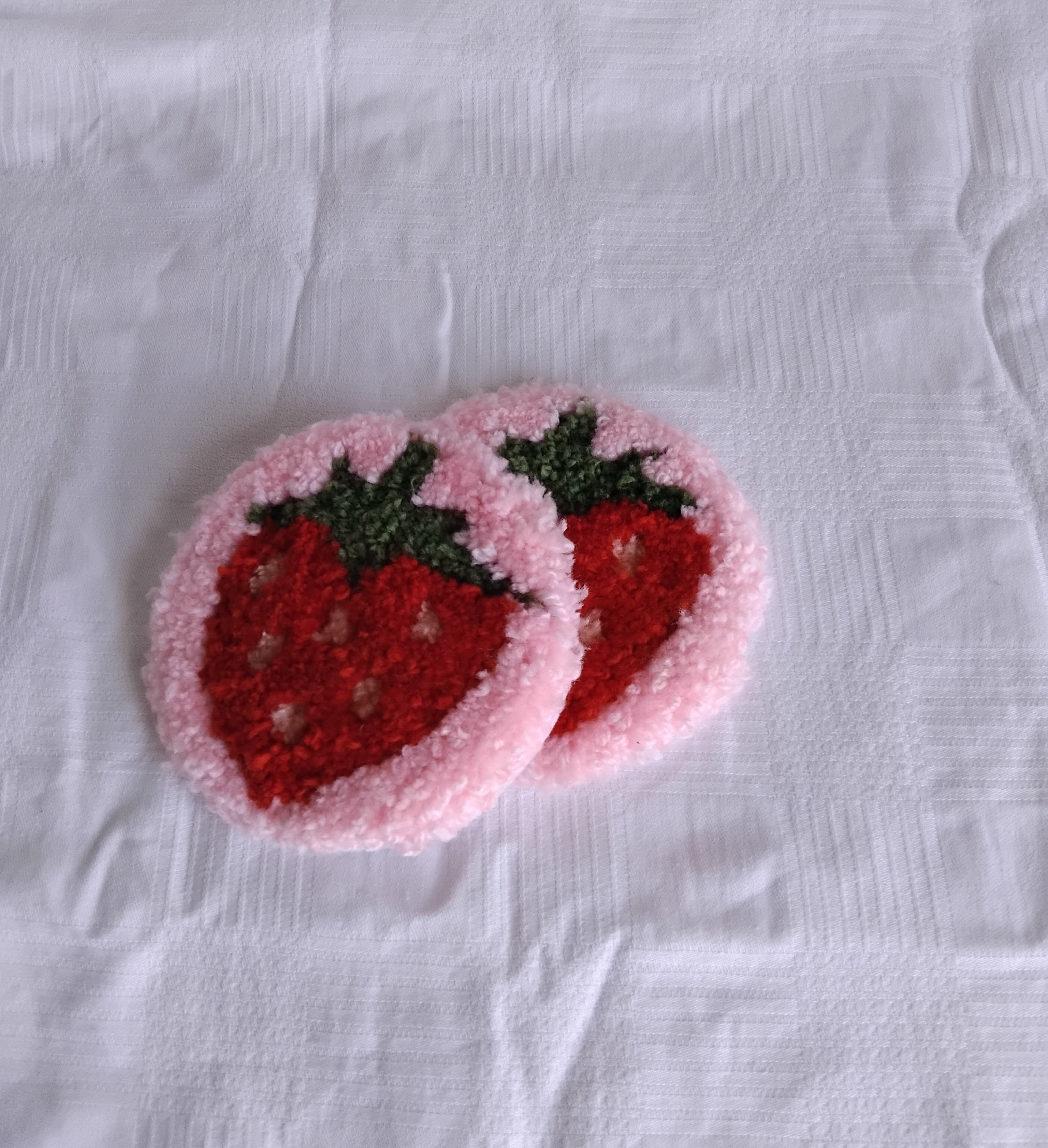 strawberry print coasters