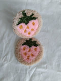 strawberry print coasters
